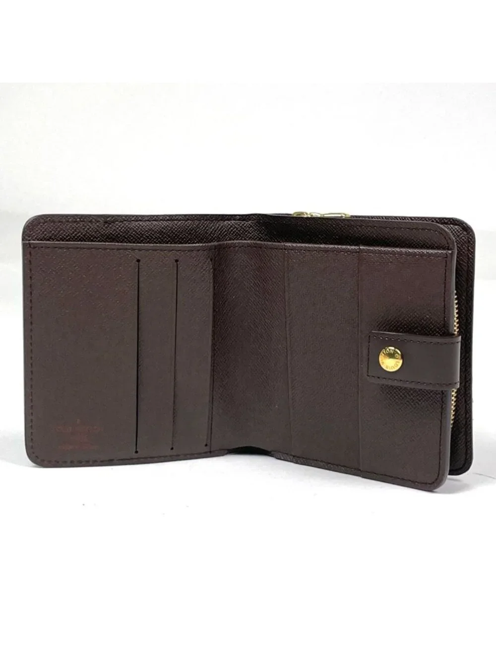 Louis Vuitton Compact Zip Damier Brown Wallet